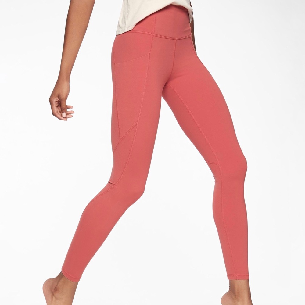 Athleta Salutation Stash Pocket Coral Legging